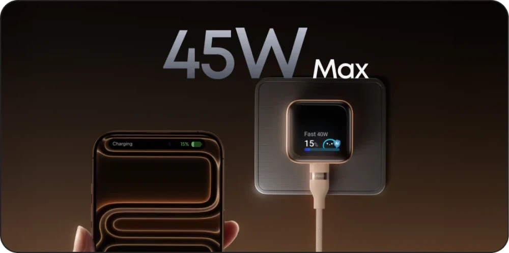 Load more images   Anker Nano 45W GaN Fast Charger with Smart Display (A121D)