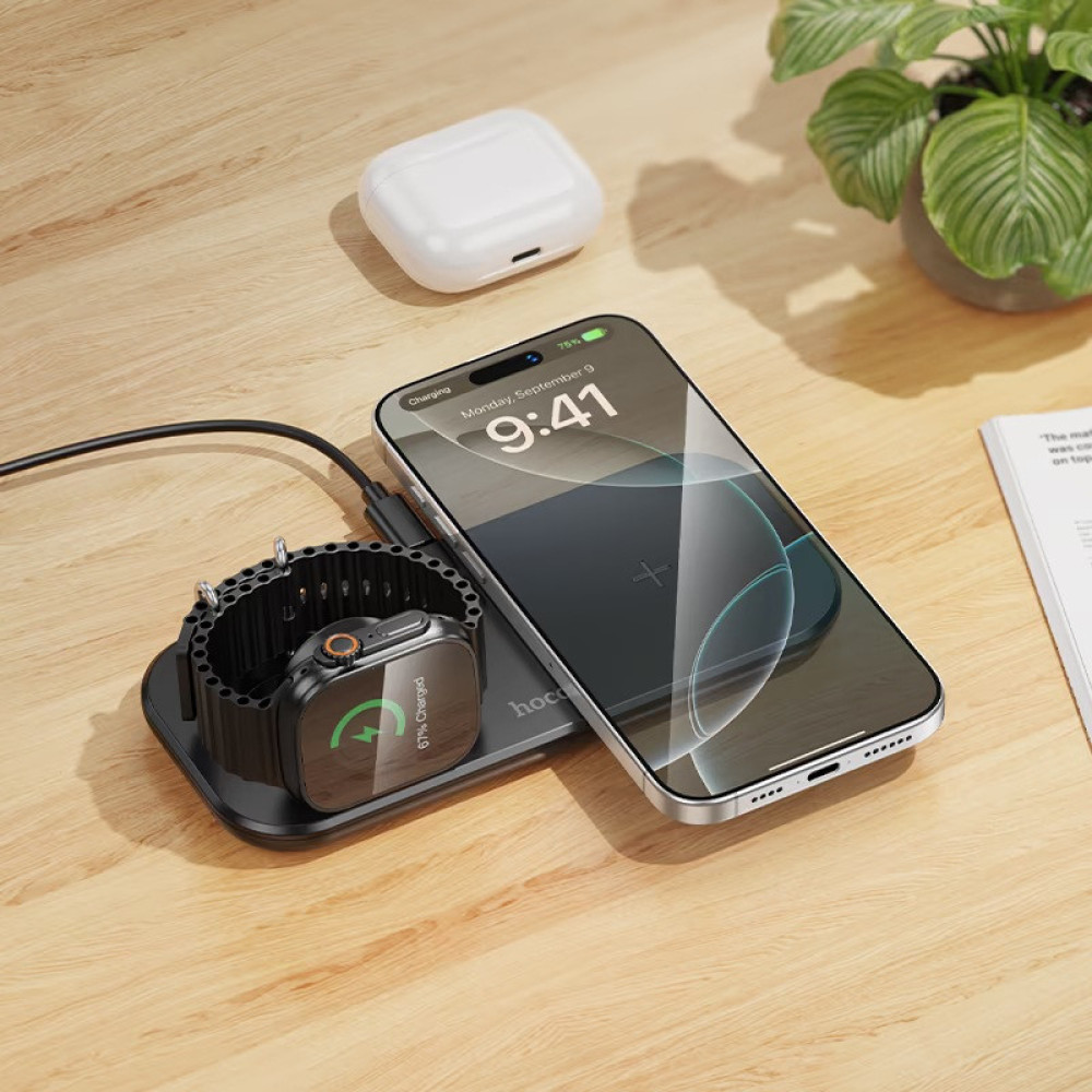 Hoco CW65 3-in-1 Magnetic Wireless Charger – 15W