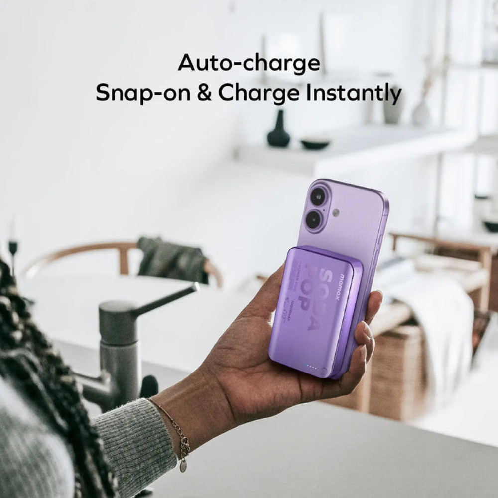 Momax 1-Power Pass Soda Pop Magnetic Wireless Power Bank 10000mah – Blue
