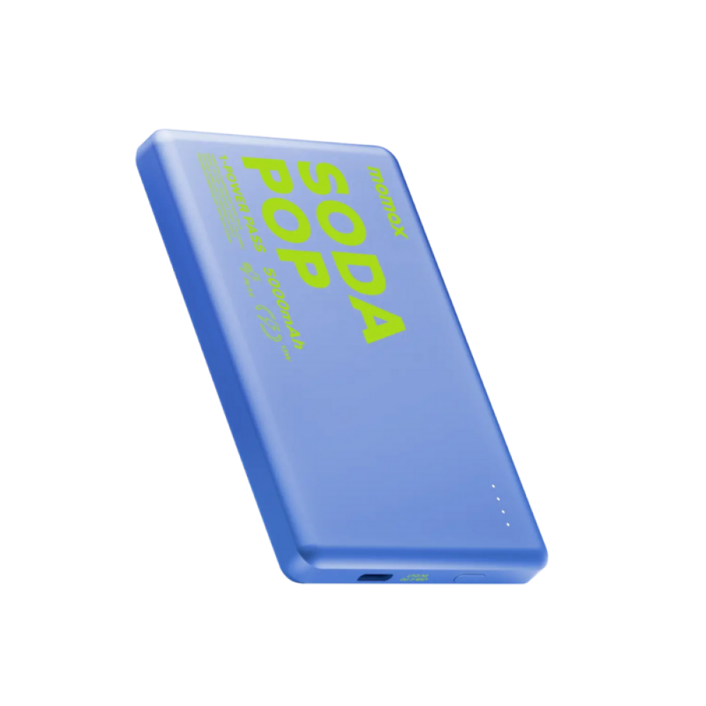 Momax 1-Power Pass Soda Pop Magnetic Wireless Power Bank 5000mah – Blue