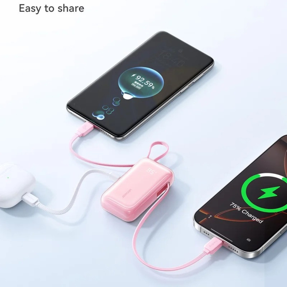 Joyroom JR-PR2 35W Dual Retractable Cable Power Bank – 10000mAh