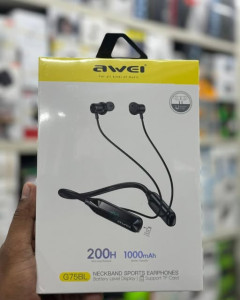 Awei G75BL Sports Neckband With Display