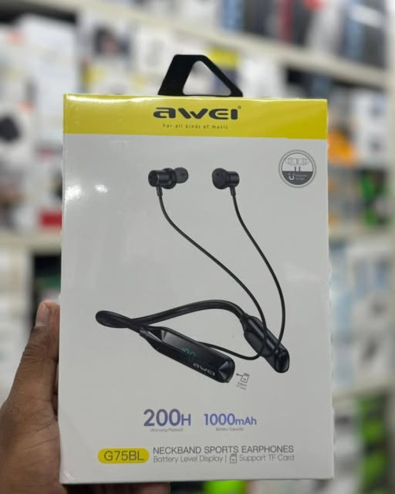 Awei G75BL Sports Neckband With Display