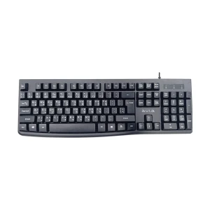 AULA AK105 USB Wired Black Keyboard — Full-Size 104-Key Membrane Office Keyboard